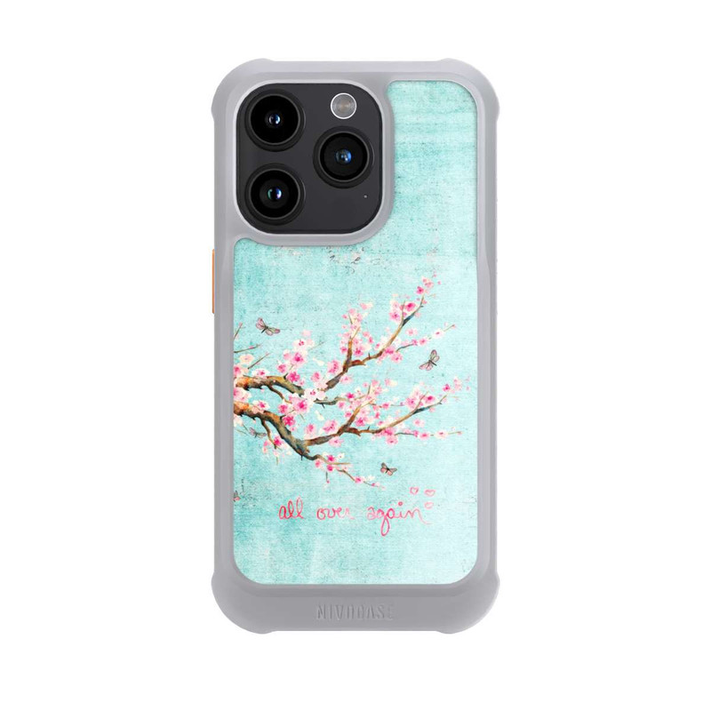 iPhone 15 Pro NIVOmax Motif d'arbre en fleurs de cerisier bleu