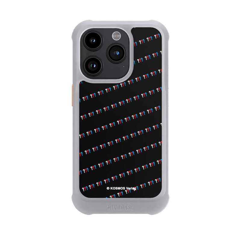 iPhone 15 Pro NIVOmax Drei Fragezeichen Muster Schräg