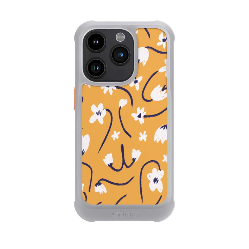 iPhone 15 Pro NIVOmax Kleine Blumen Muster Gelb