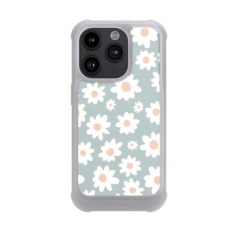 iPhone 15 Pro NIVOmax Gänseblümchen Muster grün
