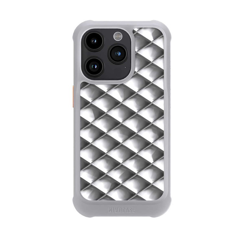 iPhone 15 Pro NIVOmax Glamour Silver Squares