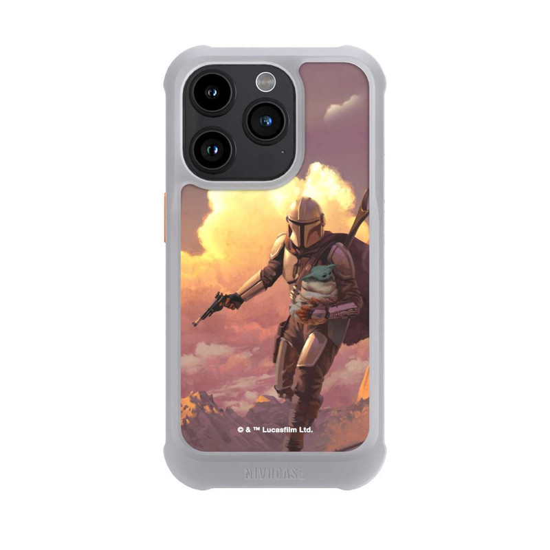 iPhone 15 Pro NIVOmax Der Mandalorianer und Grogu Sonnenguntergang Wolken
