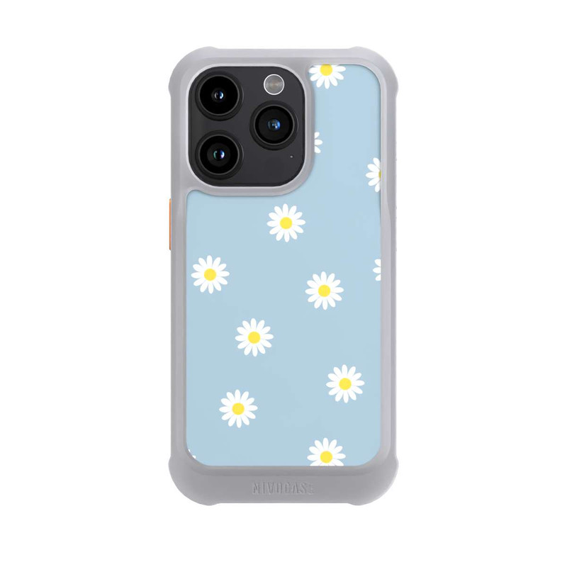 iPhone 15 Pro NIVOmax Gänseblümchen Muster Blau