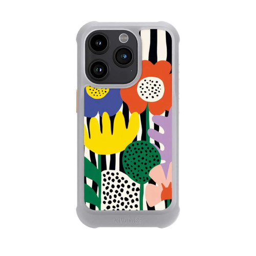 Apple iPhone 15 Pro NIVOmax Flowers Striped Background