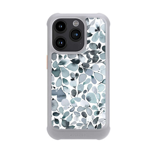 Apple iPhone 15 Pro NIVOmax Eukalyptus Aquarell Blätter Grau