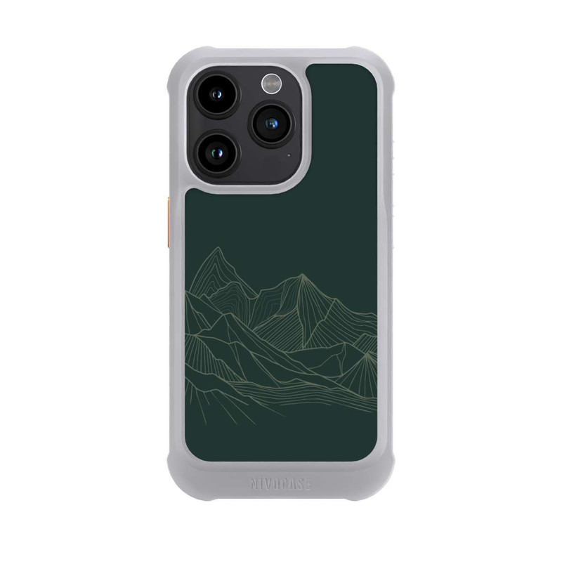 iPhone 15 Pro NIVOmax Berg Line Art Grün
