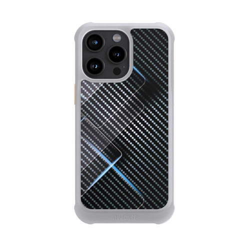 Apple iPhone 15 Pro Max NIVOmax Blaue Linien auf Karbon