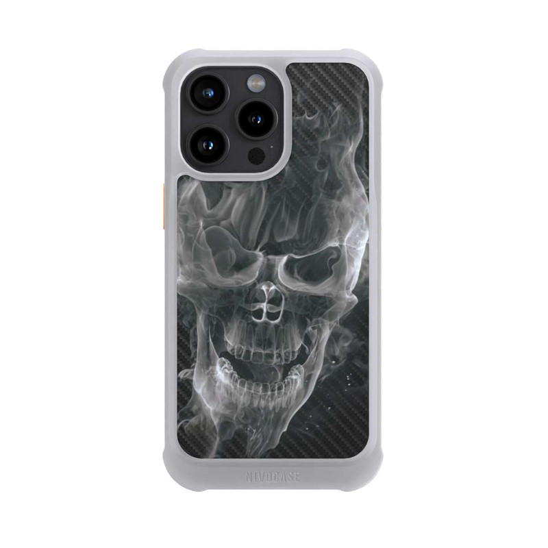 iPhone 15 Pro Max NIVOmax rauchender Totenkopf Carbon
