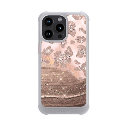 Apple iPhone 15 Pro Max NIVOmax Silberner Leoparden Glitzerlook