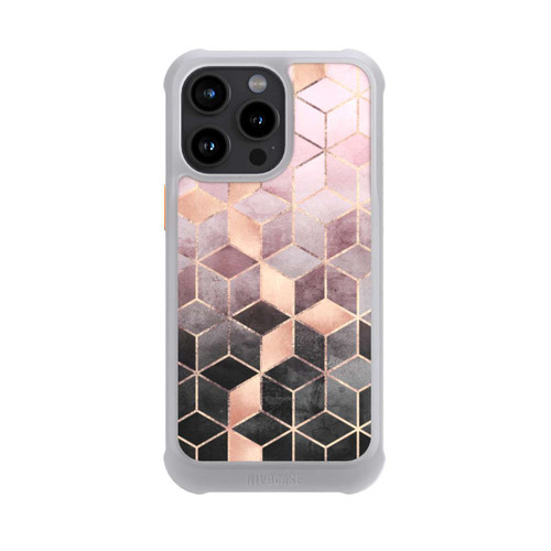 Apple iPhone 15 Pro Max NIVOmax Pink-grauer Farbverlauf Würfel Druck