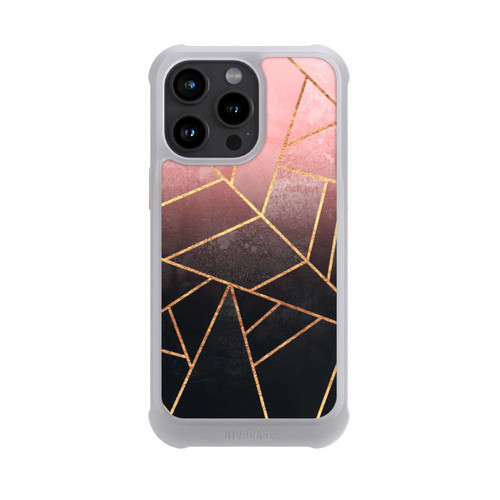 Apple iPhone 15 Pro Max NIVOmax Pinker und Schwarzer Stein Gold Druck