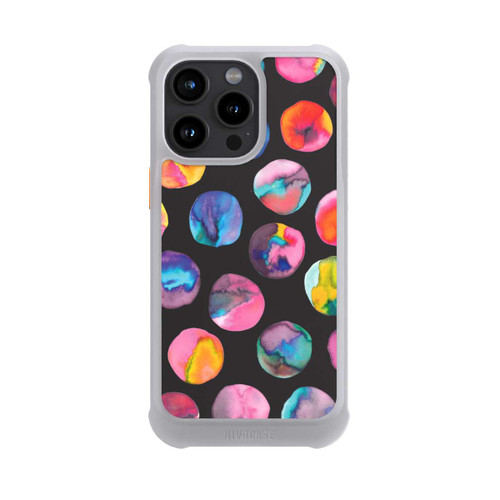 Apple iPhone 15 Pro Max NIVOmax Bunte Tintenmurmeln Punkte Schwarz