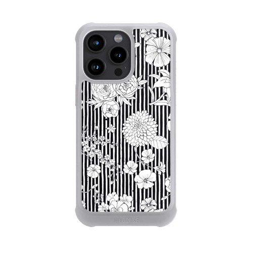 Apple iPhone 15 Pro Max NIVOmax Flowers and Stripes Black and White