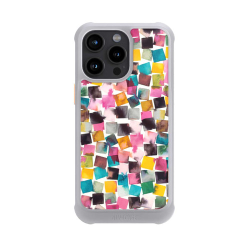 Apple iPhone 15 Pro Max NIVOmax Aquarell geometrische Plaids rosa