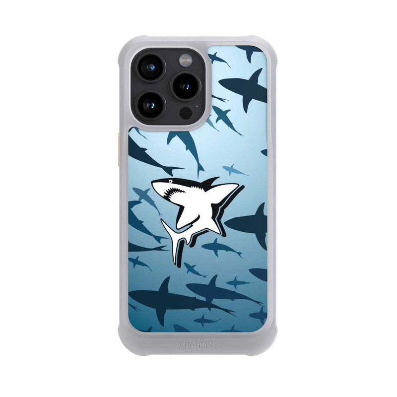 iPhone 15 Pro Max NIVOmax Haie Muster Blau