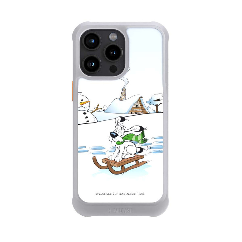 iPhone 15 Pro Max NIVOmax Idefix fährt Schlitten