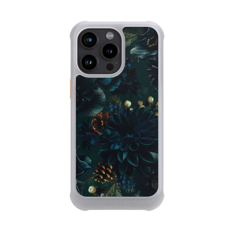 iPhone 15 Pro Max NIVOmax Blumenmuster Grün und Blau