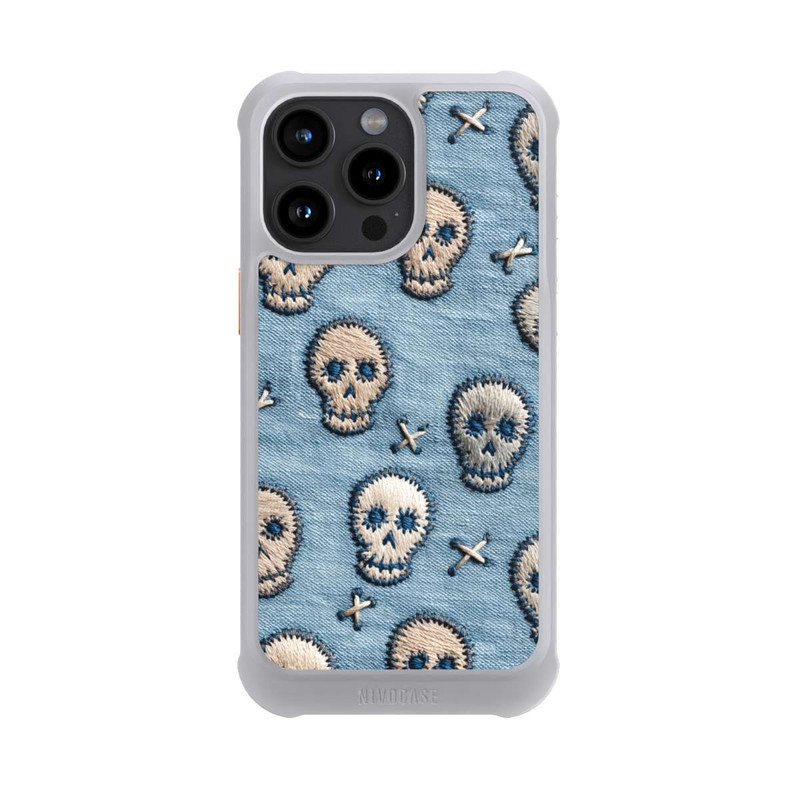 iPhone 15 Pro Max NIVOmax Skulls on Jeans Pattern