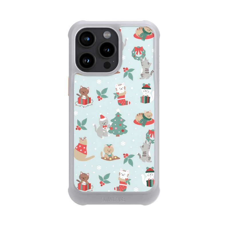 iPhone 15 Pro Max NIVOmax festliche Katzen im Winterwunderland
