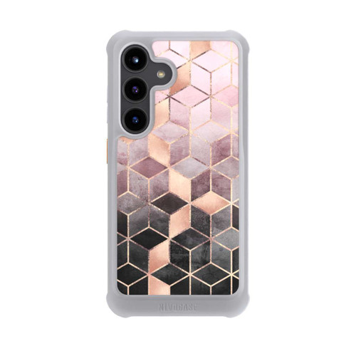 Samsung Galaxy S24 NIVOmax Pink-grauer Farbverlauf Würfel Druck