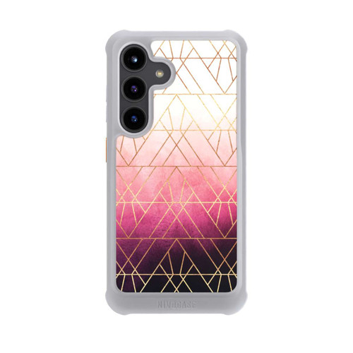 Samsung Galaxy S24 NIVOmax Pink Ombre Dreiecke Golddruck