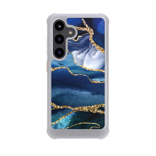 Samsung Galaxy S24 NIVOmax  Blauer Marmor Gold Glitzer Look