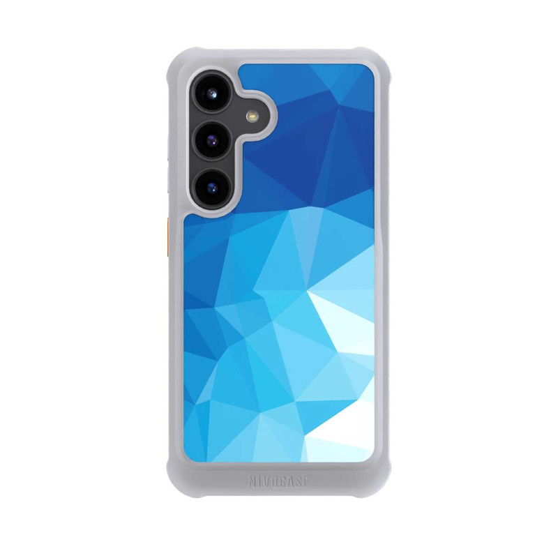 Galaxy S24 NIVOmax Mosaïque Polygonale Bleue