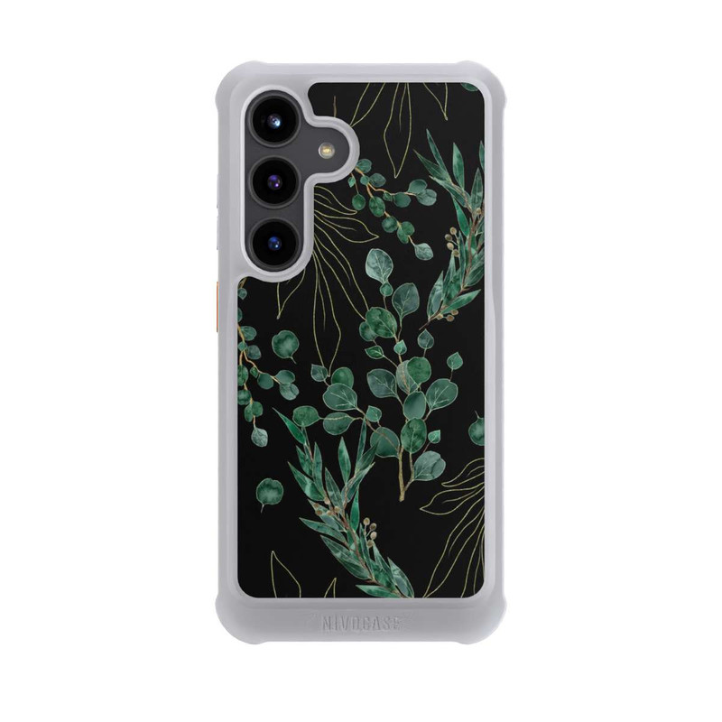 Galaxy S24 NIVOmax Feuilles d'Eucalyptus Fond Noir