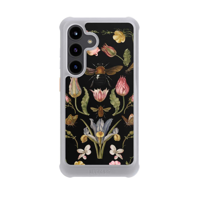 Galaxy S24 NIVOmax Fleurs Sauvages et Abeilles Fond Noir