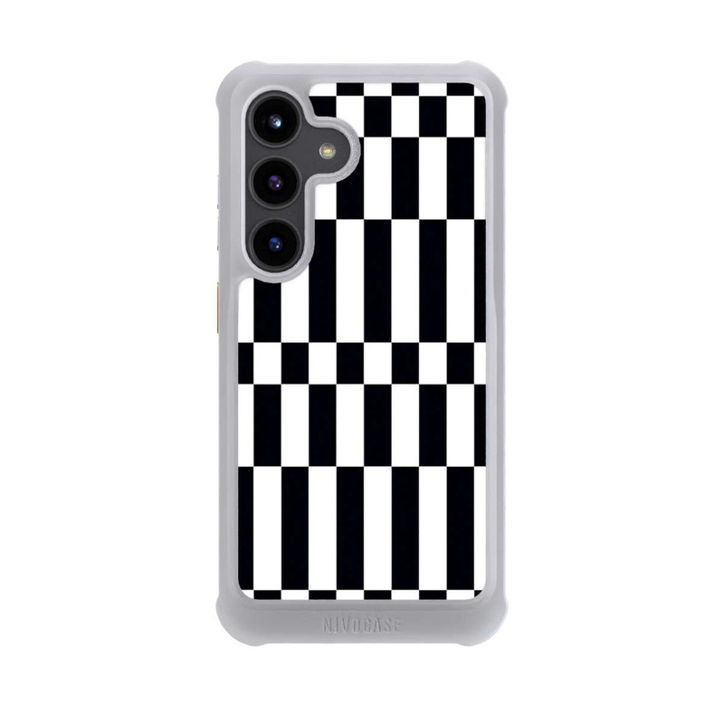 Galaxy S24 NIVOmax Checked Abstract Bold Black and White Color Block