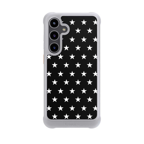 Samsung Galaxy S24+ NIVOmax Polka Stars Schwarz und Weiß