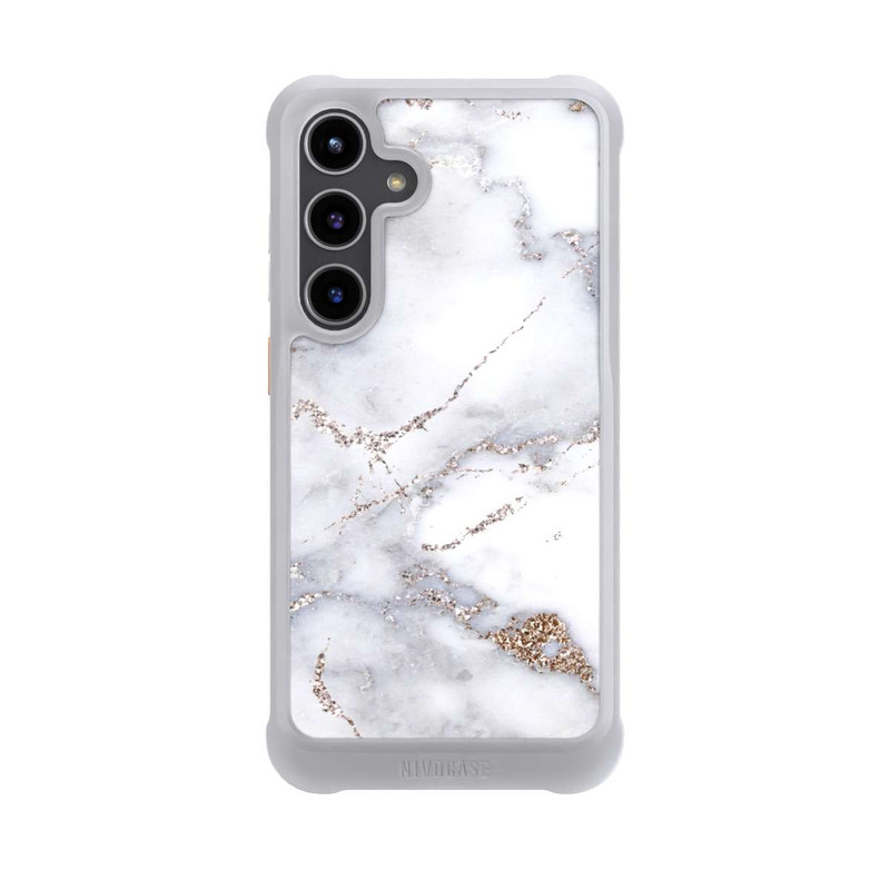 Galaxy S24 + NIVOmax Silberglitzer Marmorlook