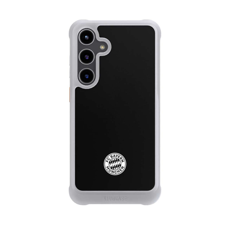 Galaxy S24 + NIVOmax Klassisches FCB Logo Klein - Weiß auf Schwarz