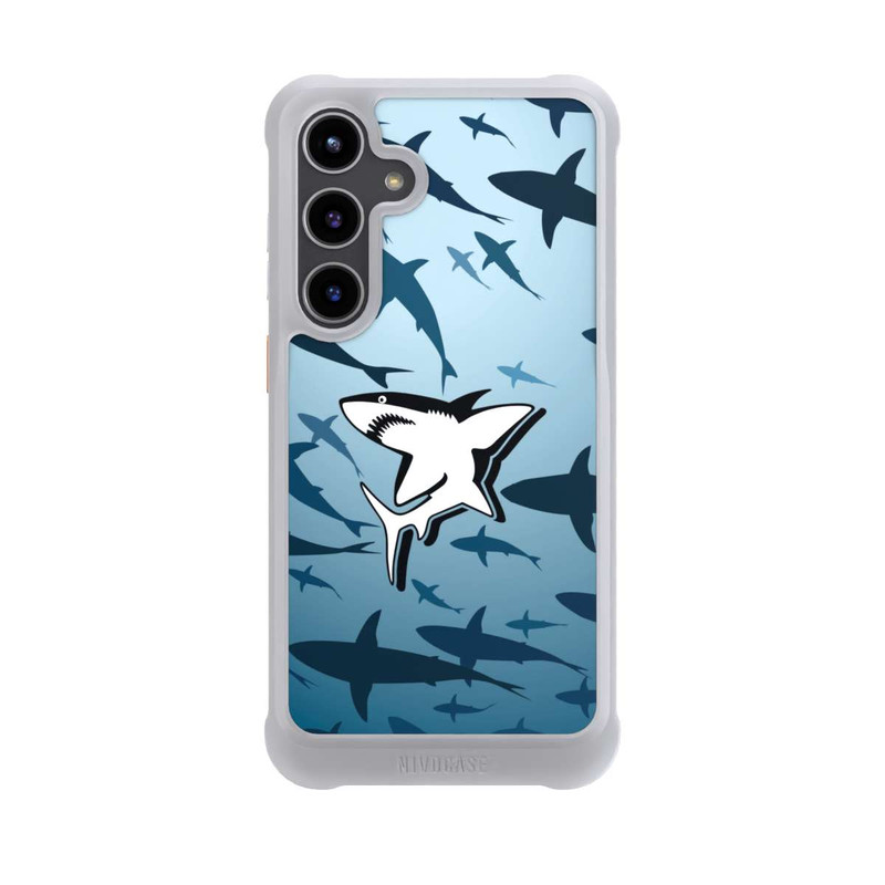 Galaxy S24 + NIVOmax Haie Muster Blau