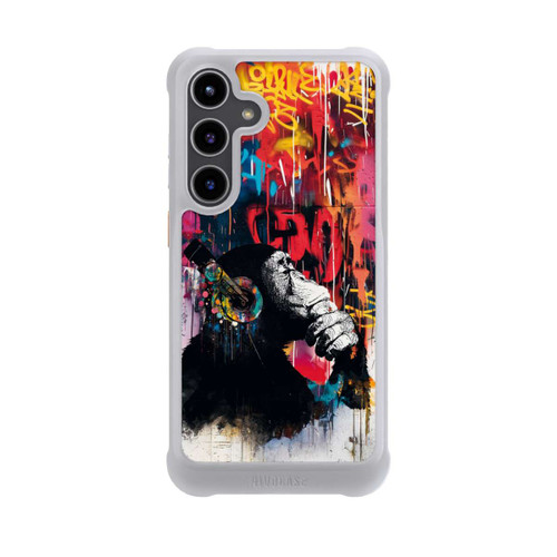 Samsung Galaxy S24+ NIVOmax Affe Stereo Kopfhörer Graffiti Street Art Blau