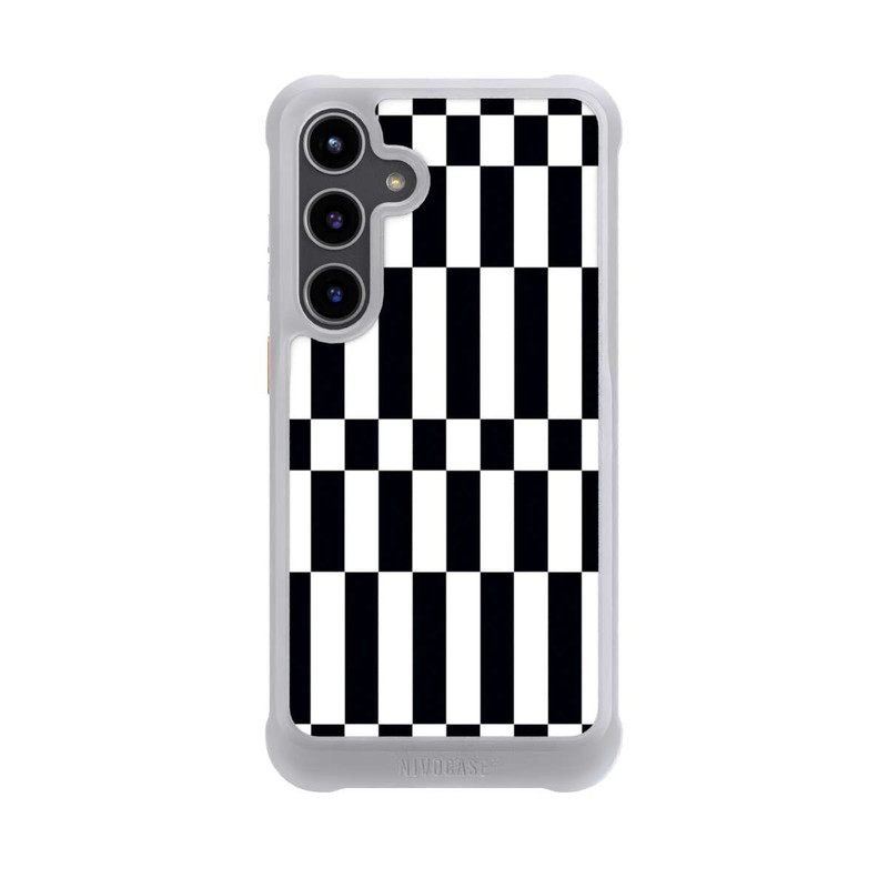 Galaxy S24 + NIVOmax Checked Abstract Bold Black and White Color Block