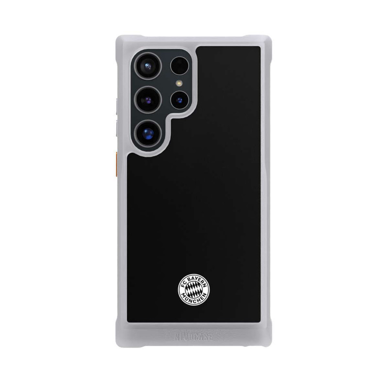 Galaxy S24 Ultra NIVOmax Klassisches FCB Logo Klein - Weiß auf Schwarz