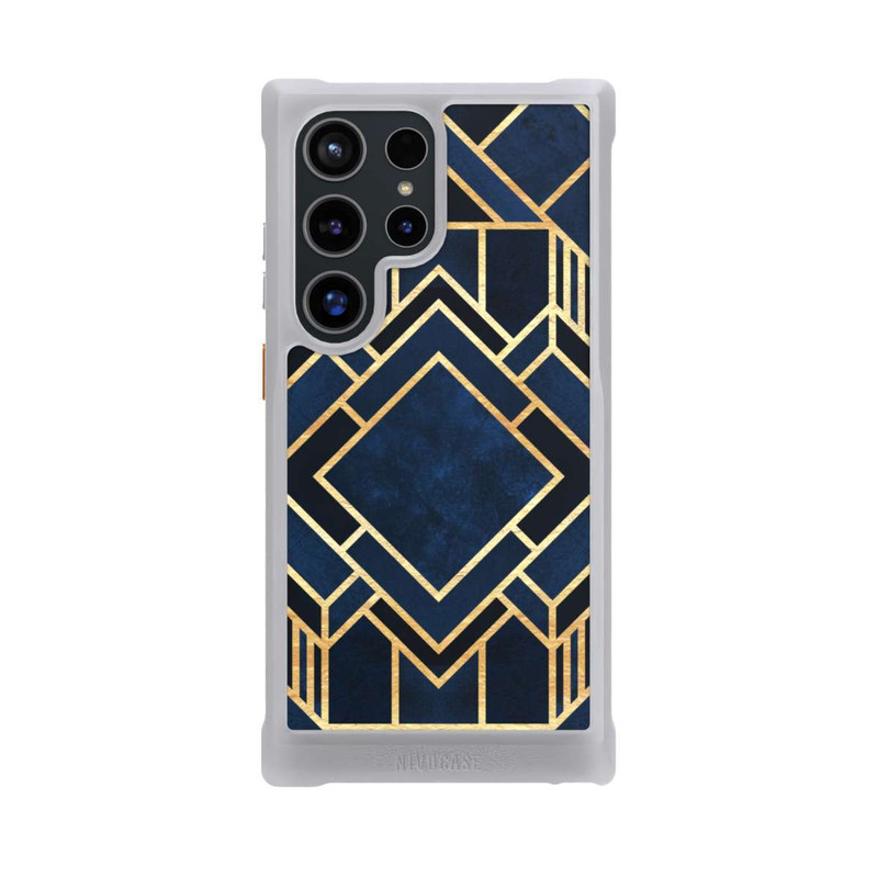 Galaxy S24 Ultra NIVOmax Kunst Deko Blau Golddruck