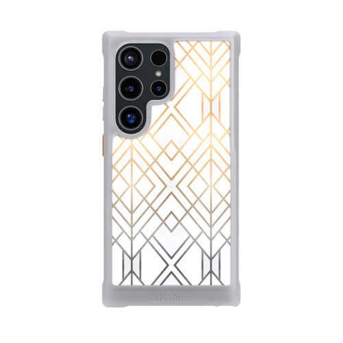 Samsung Galaxy S24 Ultra NIVOmax Gold und Grauer Geo Golddruck