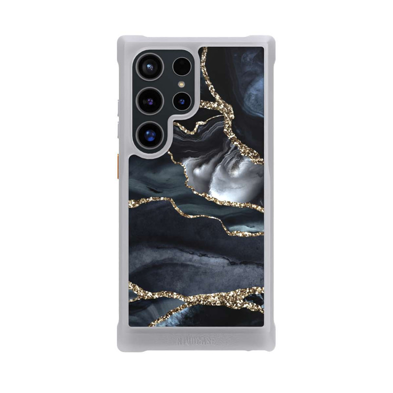 Galaxy S24 Ultra NIVOmax Dark Marble Gold Glitter Look