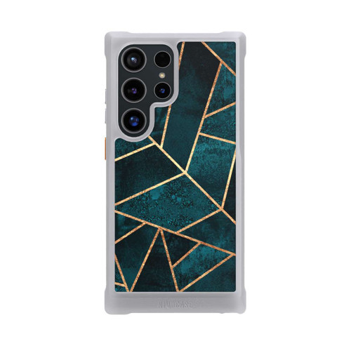 Samsung Galaxy S24 Ultra NIVOmax Tief Blaugrün Stein Gold Druck