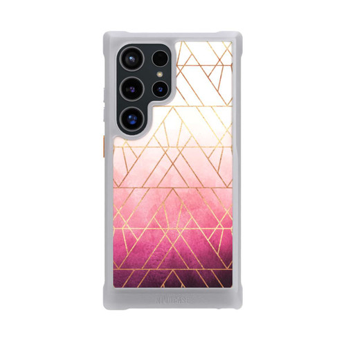 Samsung Galaxy S24 Ultra NIVOmax Pink Ombre Dreiecke Golddruck