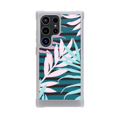 Samsung Galaxy S24 Ultra NIVOmax Pastell-Dschungelblätter rosa blaugrün