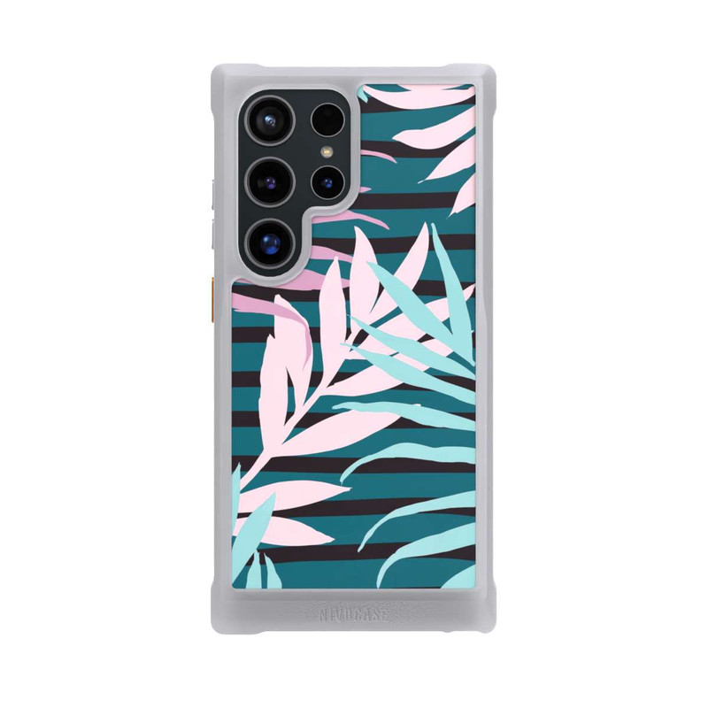 Galaxy S24 Ultra NIVOmax Pastel Jungle Leaves Pink Teal Seamless