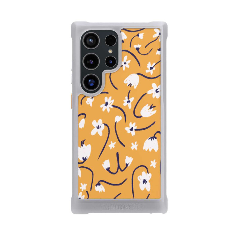 Galaxy S24 Ultra NIVOmax Kleine Blumen Muster Gelb