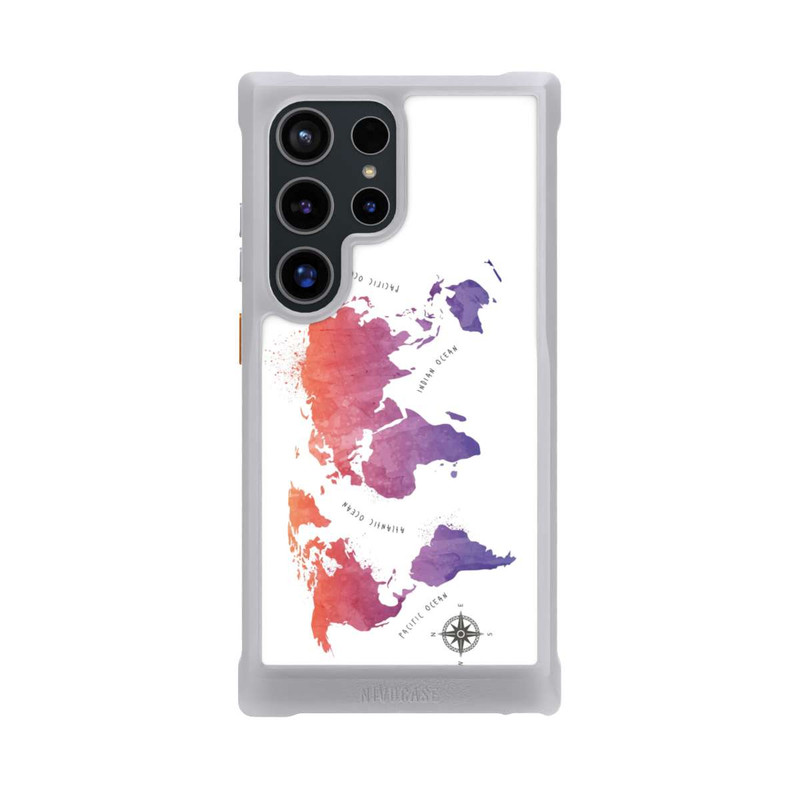 Galaxy S24 Ultra NIVOmax Worldmap (Watercolor) white