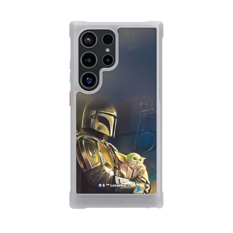 Galaxy S24 Ultra NIVOmax Mandaloriens et Grogu à l'intérieur du vaisseau