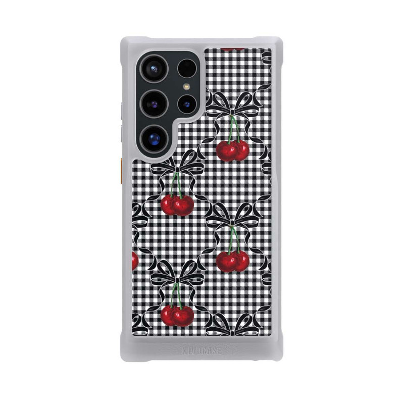 Galaxy S24 Ultra NIVOmax Kirschen Muster Schwarz