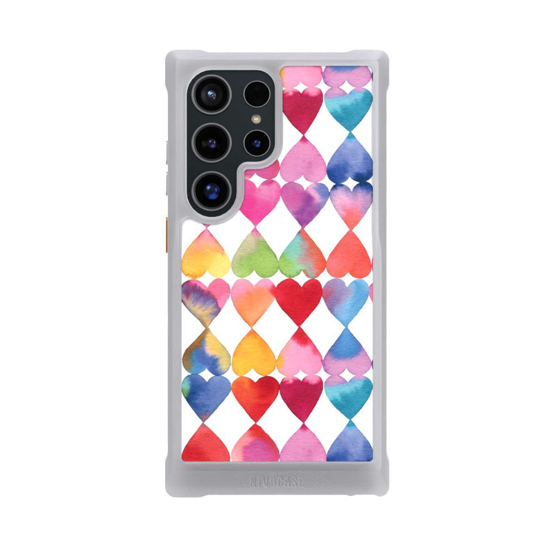 Galaxy S24 Ultra NIVOmax Colorful Watercolor Hearts Pattern