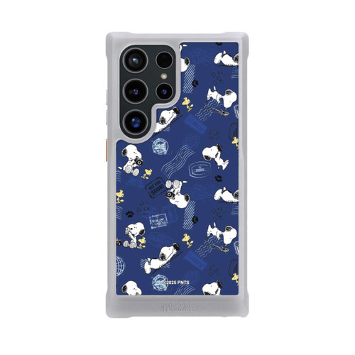 Samsung Galaxy S24 Ultra NIVOmax Peanuts Travel Stamps Pattern Blue